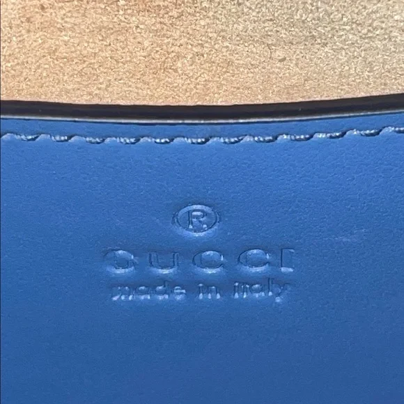 Gucci GG Aria Marmont Matelasse Quilted 2-Way Crossbody Shoulder Bag Blue 696123 - Picture 13 of 16